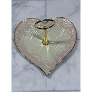 Lenox Wedding Promises Heart-Shaped Dish, Ivory/Pink Gold Trim, RARE, MINT COND.